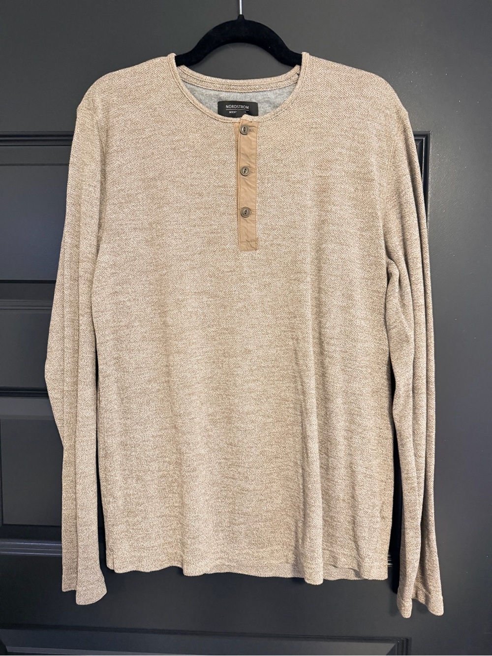 Nordstrom Men's Long Sleeve Henley in Light Beige